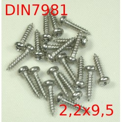 Tornillo DIN 7981 DIN7981 2,2x9,5mm INOX A2 Roscachapa Tapping screw
