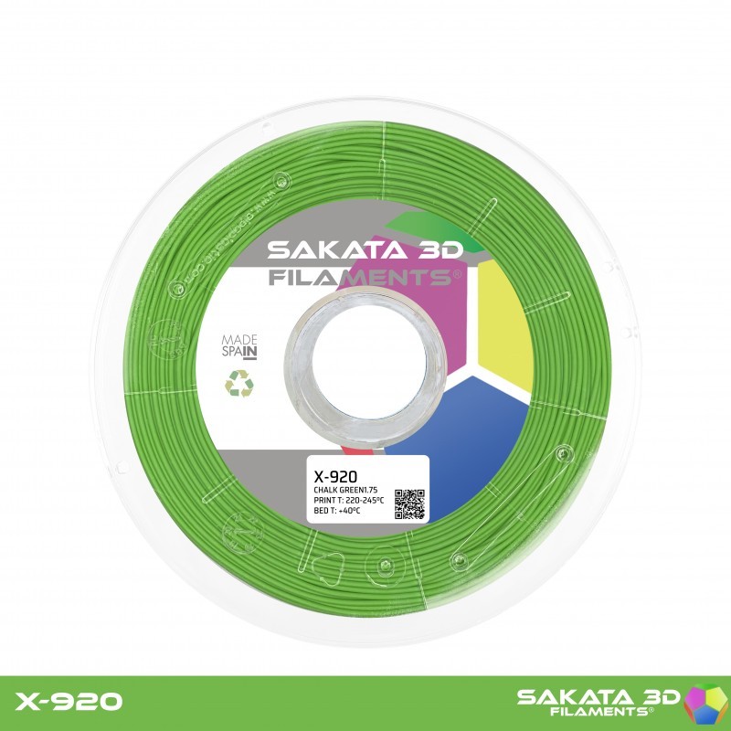 Tiza verde X-920 flexible Filamento 3D  1.75mm 450gr Sakata 3D Filaments