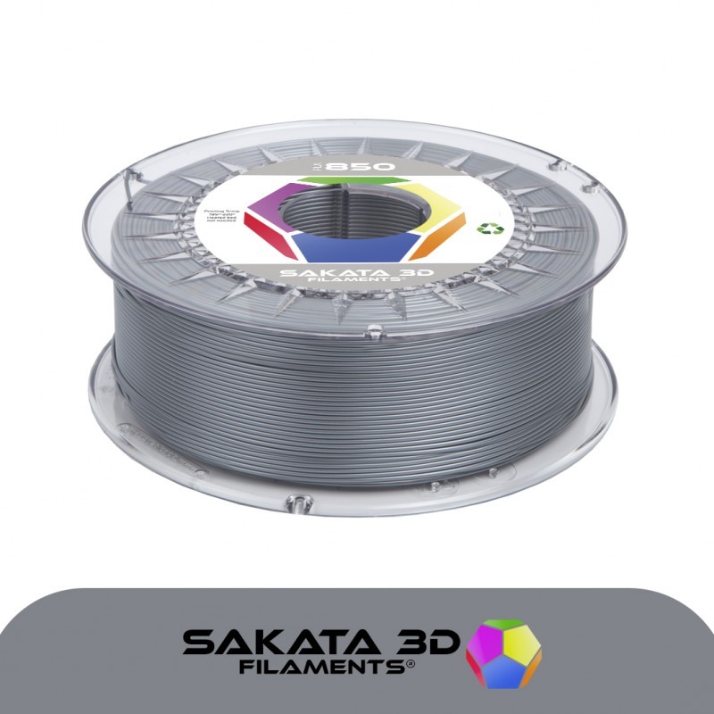Plata Filamento 3D PLA 850 1.75mm 1Kgr Sakata 3D Filaments