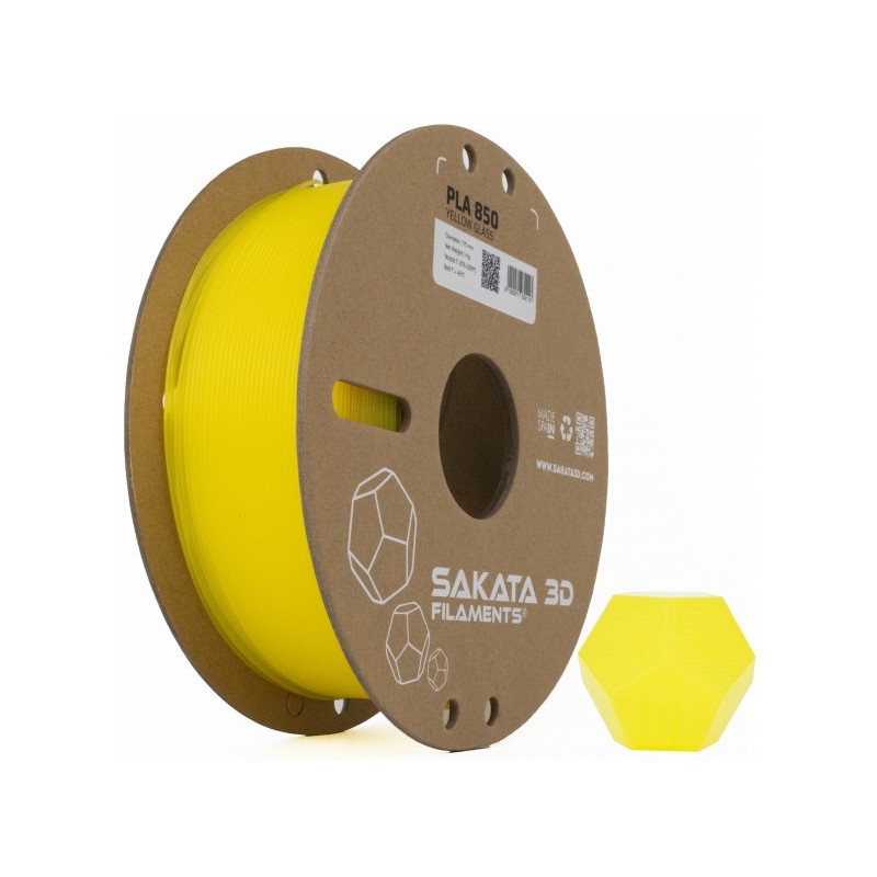 Glass Amarillo Filamento 3D PLA 850 1.75mm 1Kgr Sakata 3D Filaments