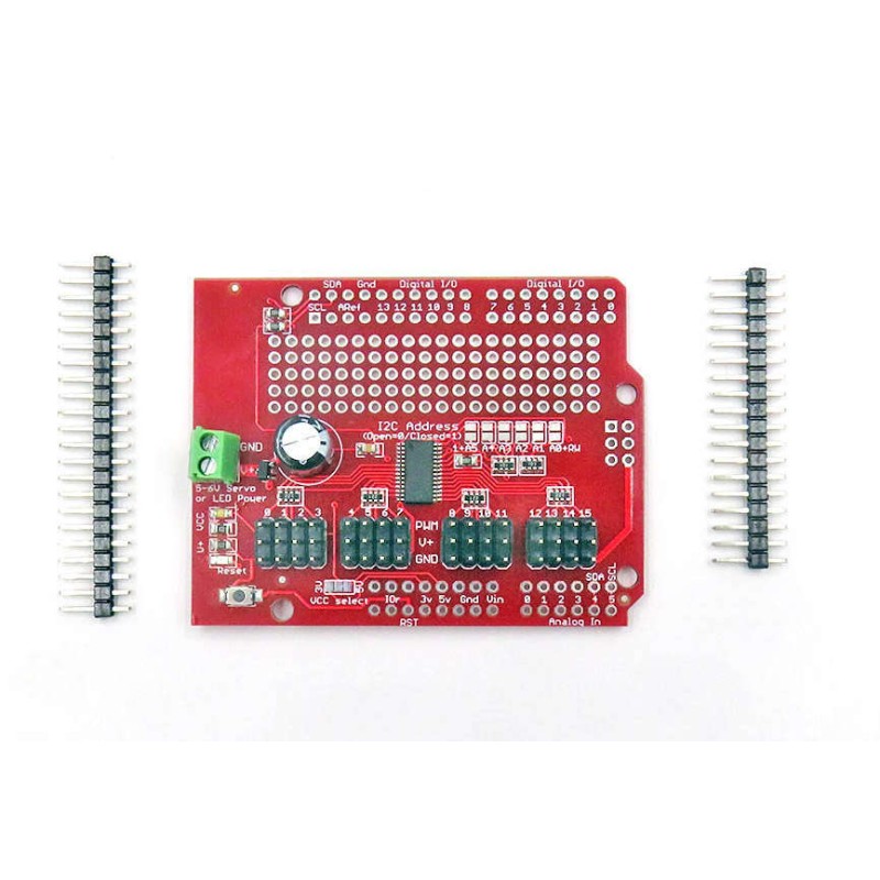 PCA9685 Servo Shield 16-Channel 12-bit PWM/Servo for Arduino