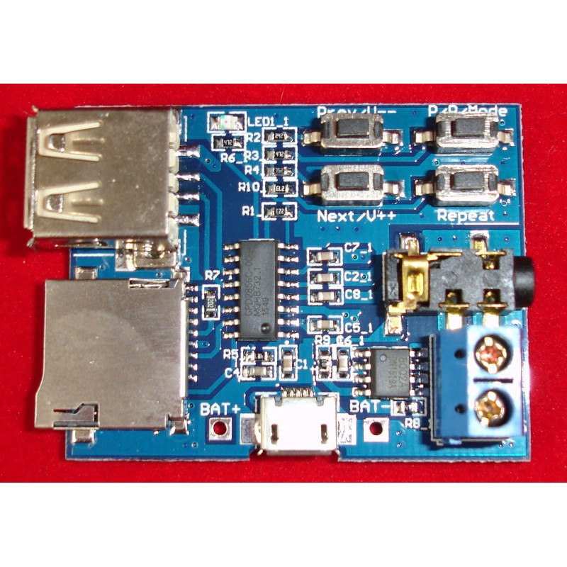 GPD2856C MP3 Decoder and Play Board Amplifier