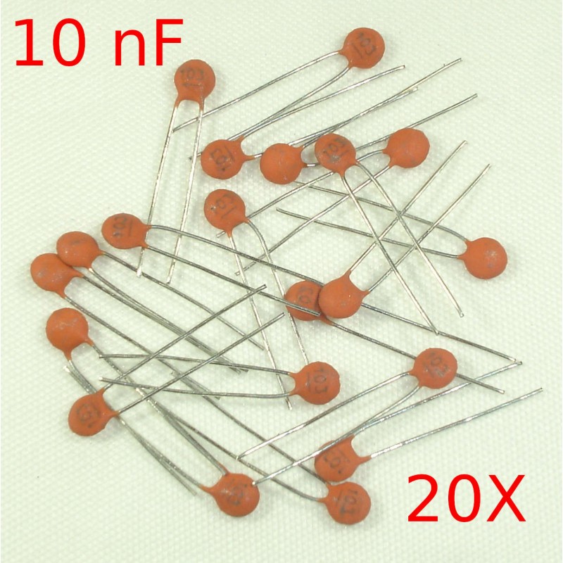 20X Condensador ceramico disco 103 10nF 50v