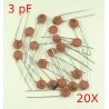 20X Condensador ceramico disco 3pF 50v