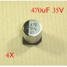 4X Condensador electrolitico 470uF 35v 105ºC 20% 10x10,5 SMD